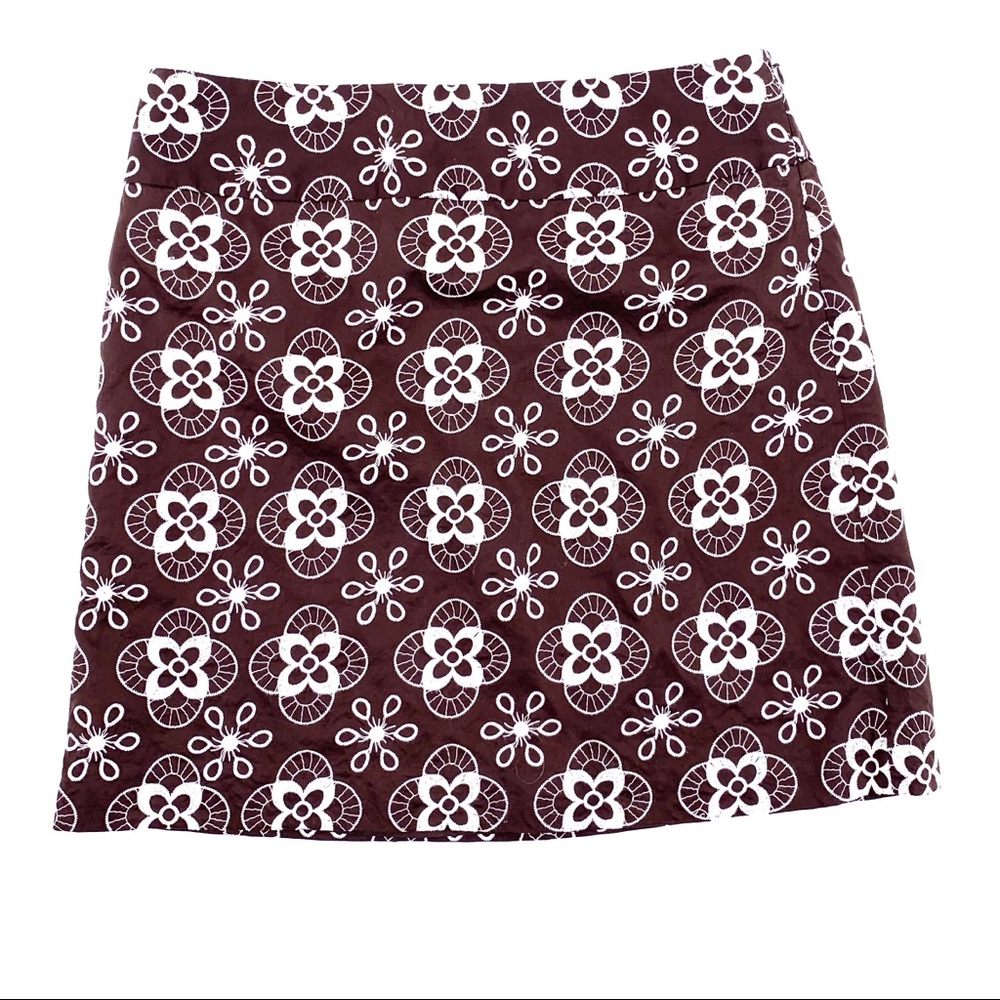 Ann Taylor loft brown & white skirt Sz 6